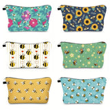 BEE PATTERN DOUBLE SIDED PRINTED COSMETIC BAG_CWAB2258
