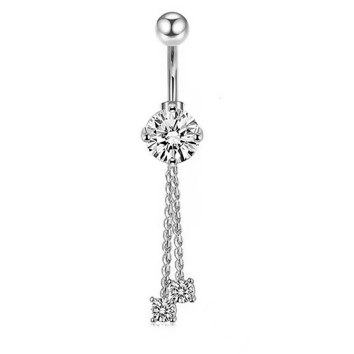 HEART BUTTERFLY CZ BELLY RING BODY JEWELRY_CWMM9180