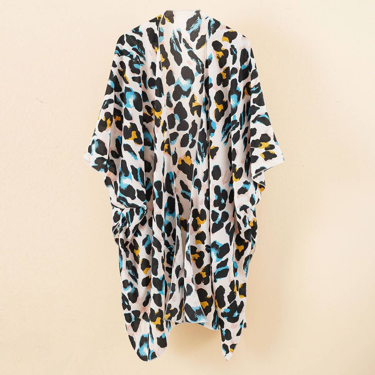 LEOPARD PRINT FRONT OPEN KIMONO FOR SUMMER WOMENS_CWASC0797