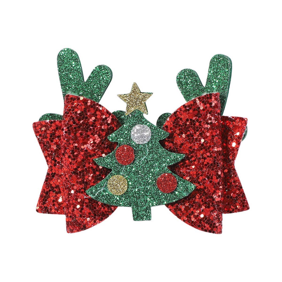 CHRISTMAS ANTLER BOW CLIP FOR KIDS PARTY_CWAHA6692