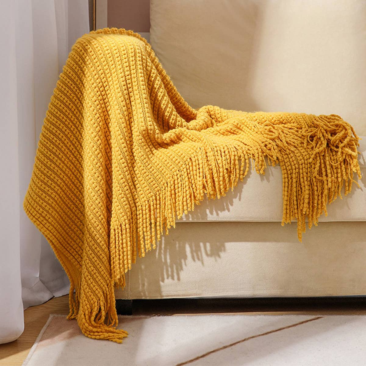 KNITTED SOFT WARM SOFA BLANKET BED END BLANKET_CWMM0200