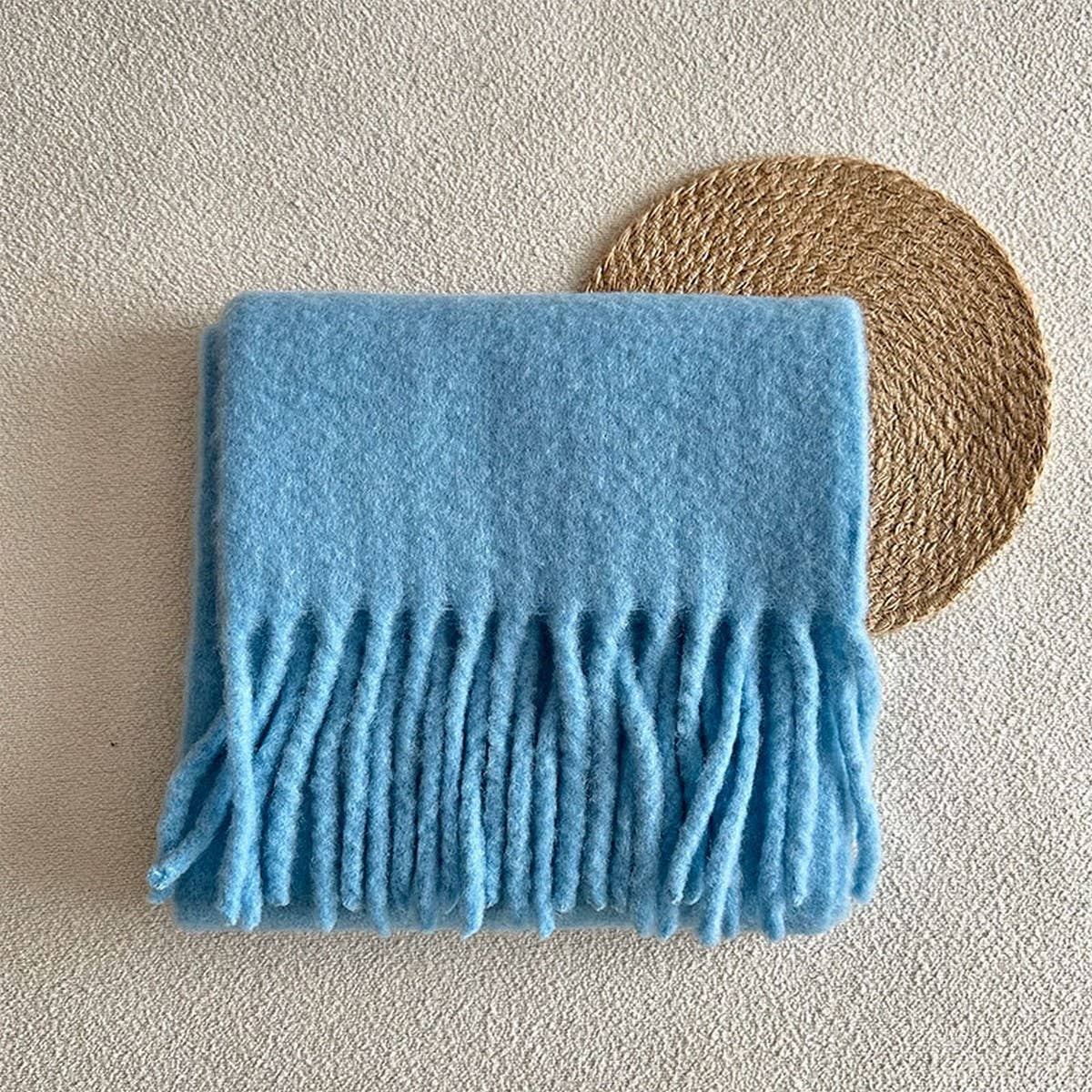 RED WOOL BLEND SCARF FOR WINTER SOFT WARM_CWASC2282