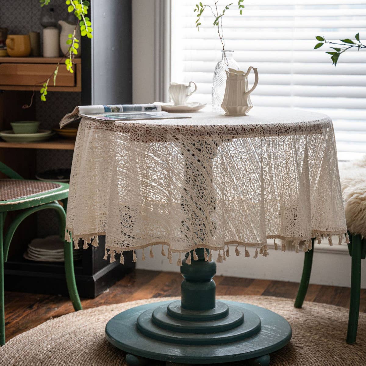 FOREST STYLE PASTORAL CROCHET COVER DINING TABLE_CWMM0965