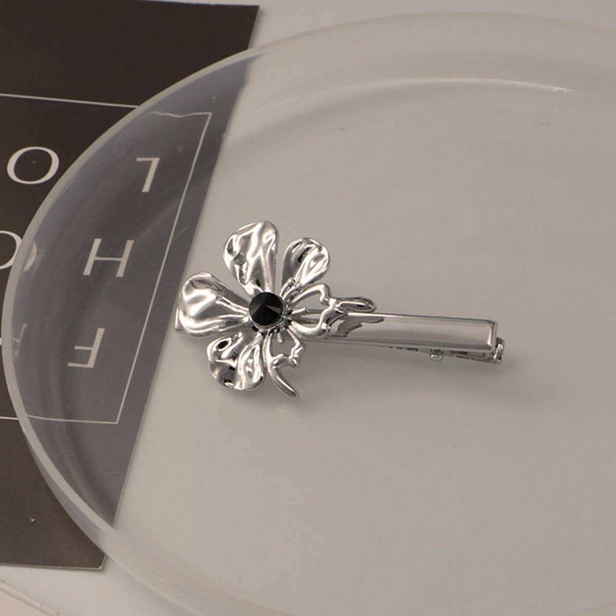 METAL ROSE HAIRPIN SIDE BANGS DUCKBILL CLIP_CWAHA4646