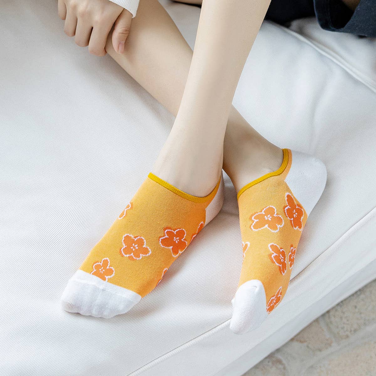 Women Printed Cute Invisible Shallow Boat Socks_Cwms0668
