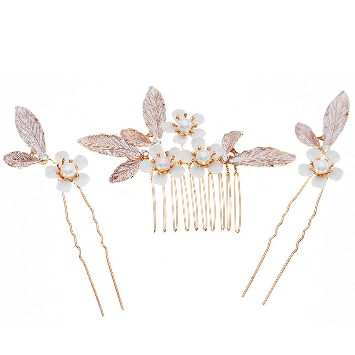 PEARL FLOWER BRIDAL HAIR ACCESSORIES SET_CWAHA2799