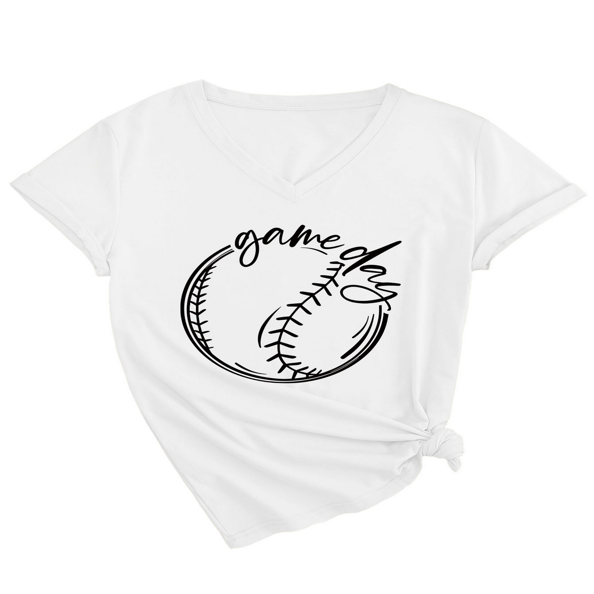 CASUAL WOMEN S TEE GAME DAY V NECK DESIGN_CWTTS1535