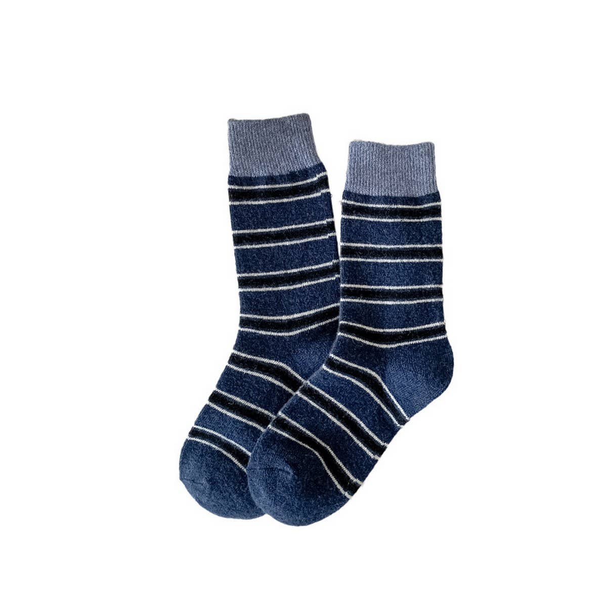 Ins Style Wool Colorblock Striped Crew Socks_Cwms03358