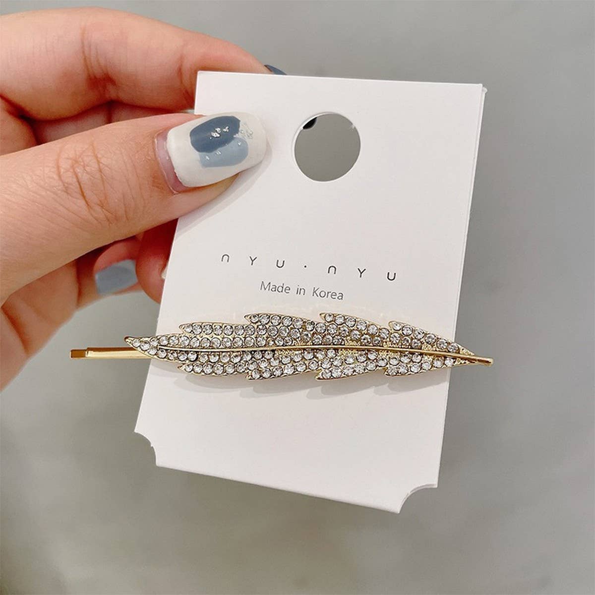 FULL DIAMOND PEARL FEATHER SIDE CLIP BANGS CLIP_CWAHA4785