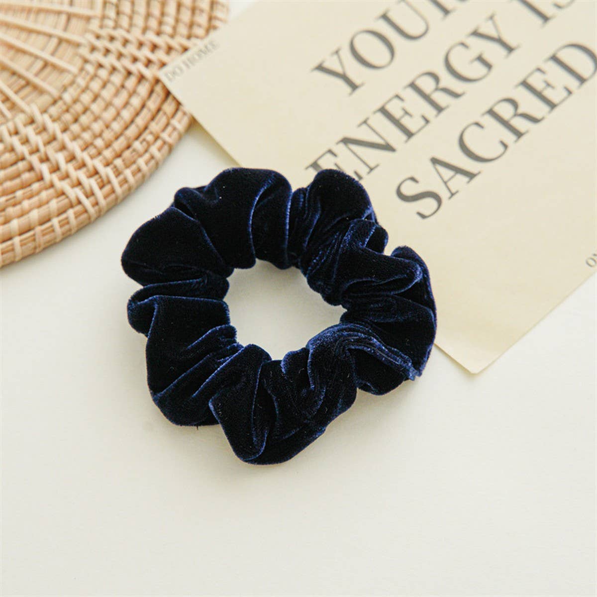 Women Retro Solid Color Large Intestine Hair Tie_Cwaha0795