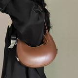 FASHION LOCK CRESCENT SHOULDER HANDBAG_CWAB0967