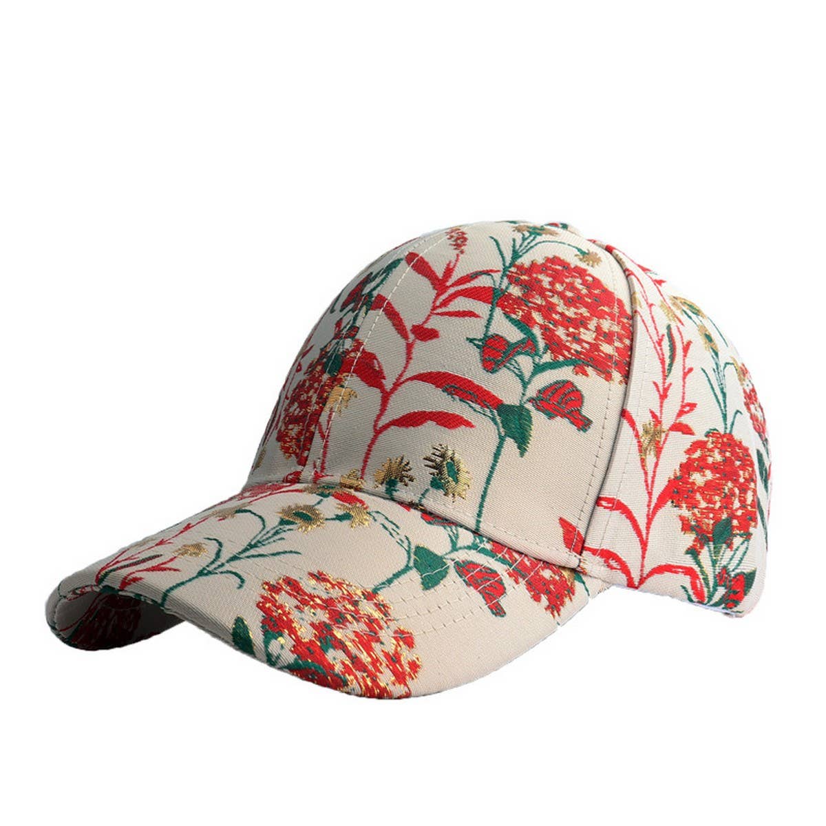 BLUE RED DANDELION JACQUARD BASEBALL CAP SUN HAT_CWAH0991