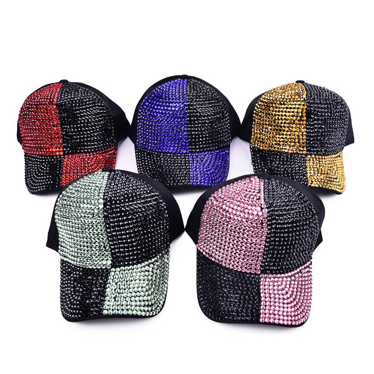 SUMMER BLING BASEBALL CAP STYLISH RHINESTONE HAT CWAH1236
