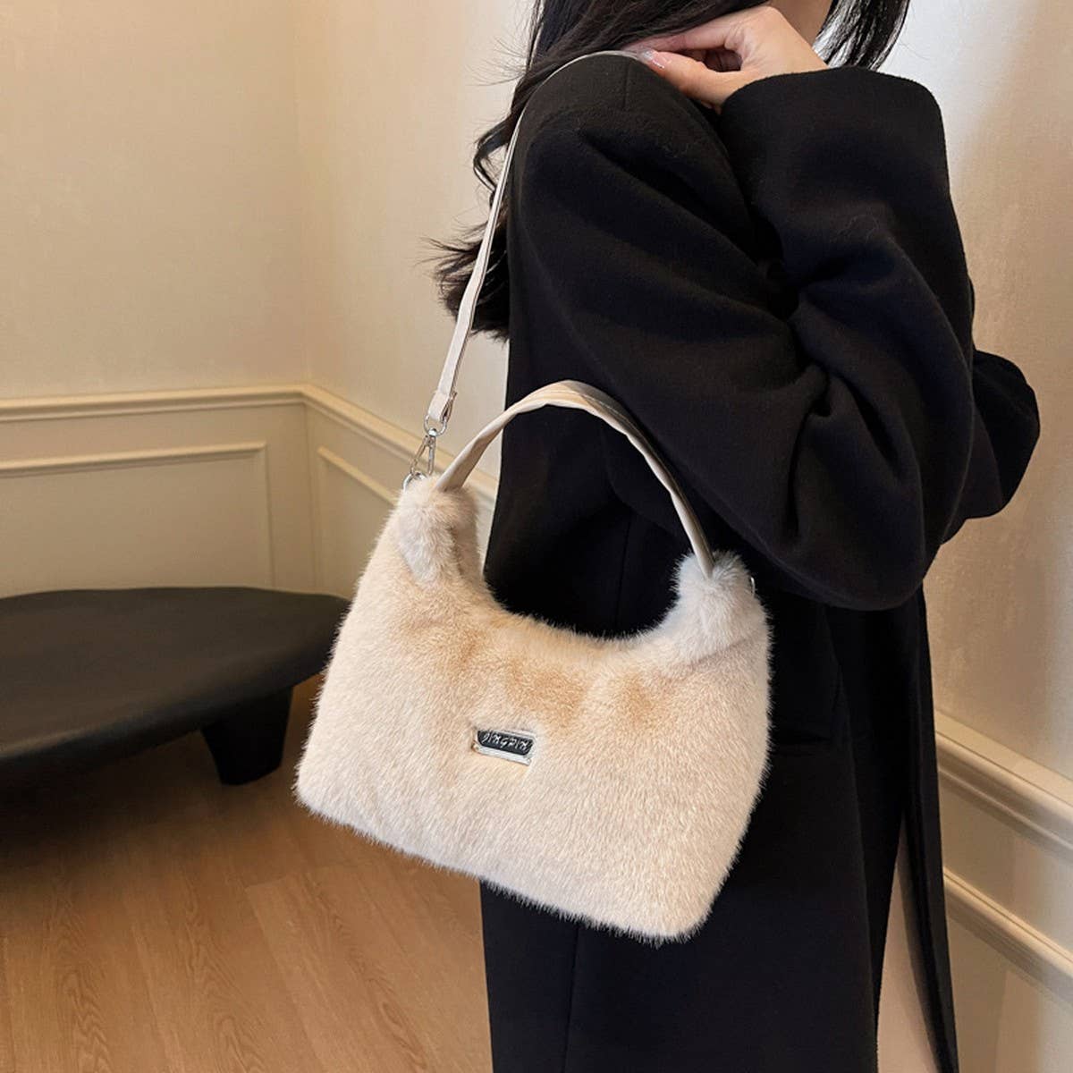 Winter Faux Mink Fur Single Shoulder Plush Bag_Cwab3946