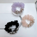 SWEET CRYSTAL PEARL SCRUNCHIE NEW SIMPLE HAIR TIE_CWAHA6773