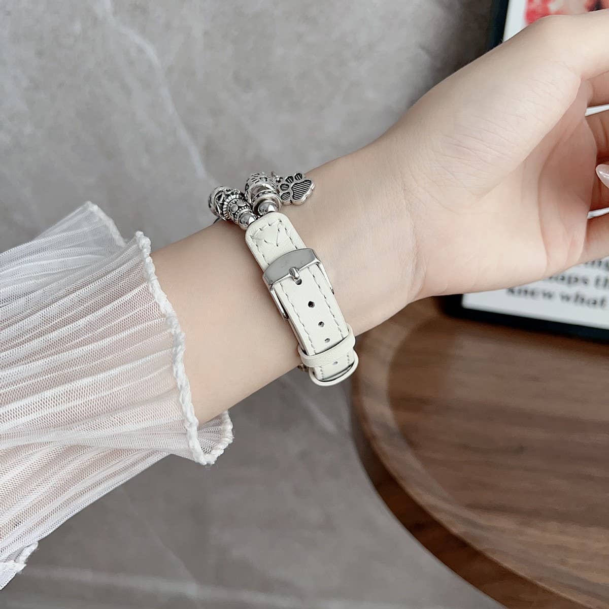 IWATCH9 1 SE DOG PAW ORNAMENT GENUINE LEATHER STRAP_CWWW0060