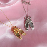 NEW CREATIVE BALLET SHOES PENDANT NECKLACE_CWMM3889