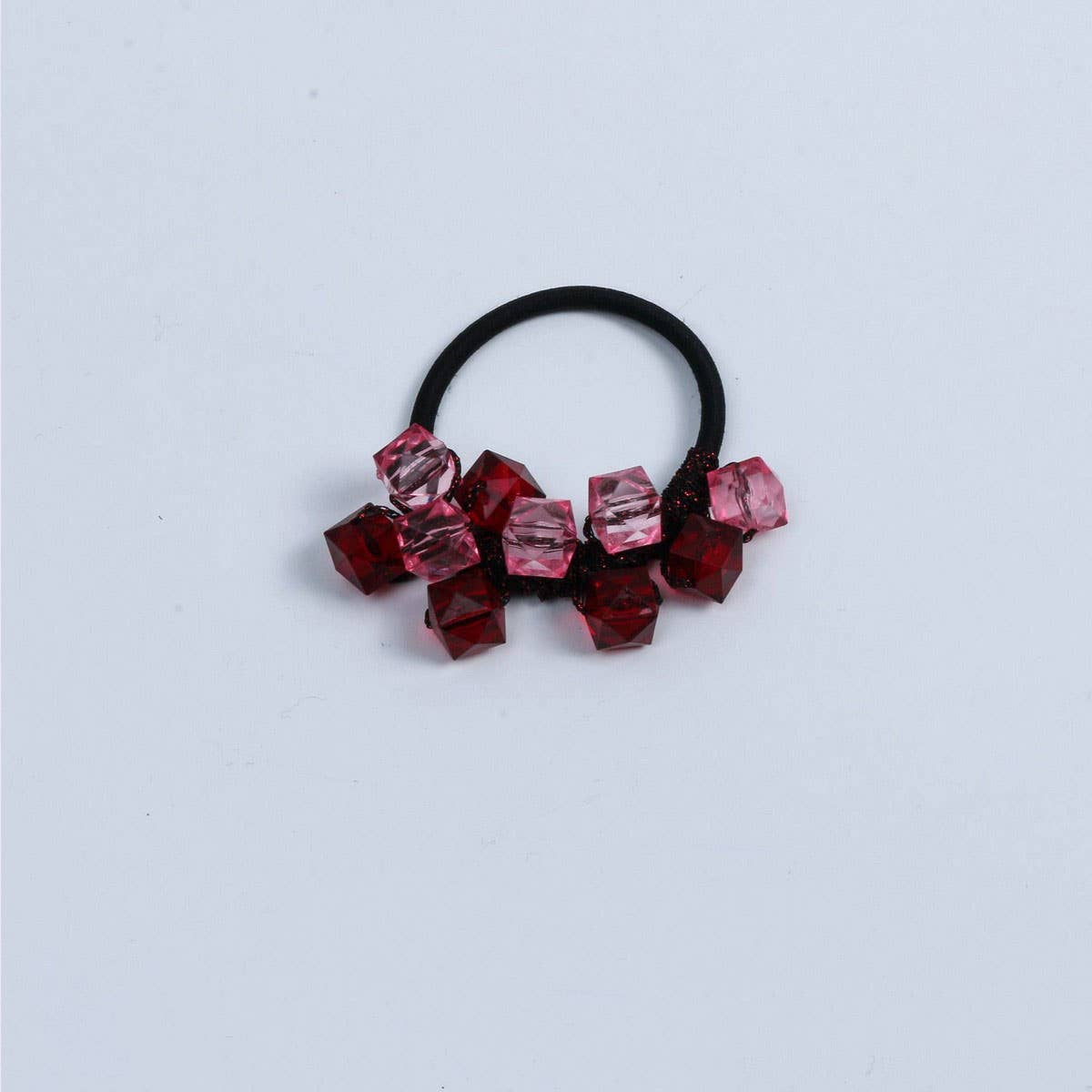 FRESH CLEAR SQUARE BEAD HAIR TIE CUTE SIMPLE BAND_CWAHA6786