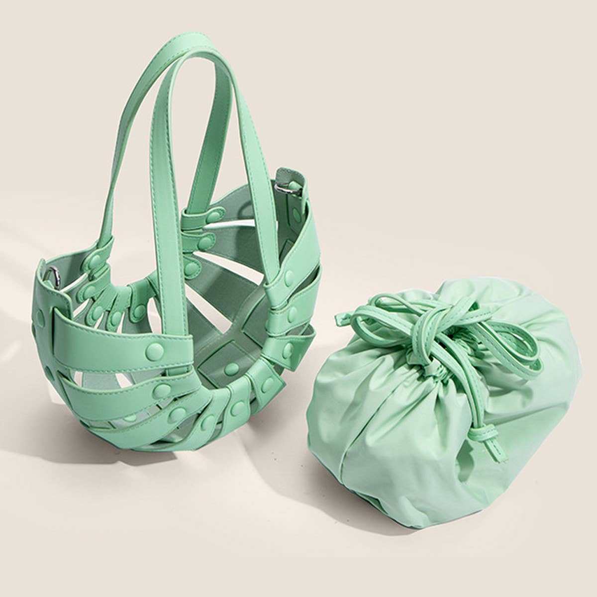 HOLLOW SEMICIRCLE WOVEN BEACH BAG_CWAB1908