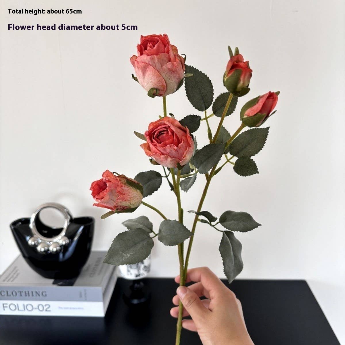 BURNT EDGE LOLA ROSE ARTIFICIAL FLOWER PROP_CWMM6569