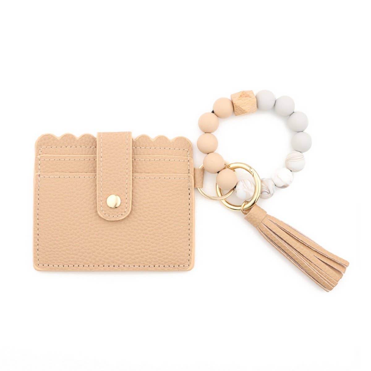 LEATHER WALLET TASSEL KEYCHAIN BRACELET_CWAJE0654