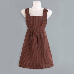 CUTE BREATHABLE STRAP STRIPED PRINCESS APRON_CWMM2046