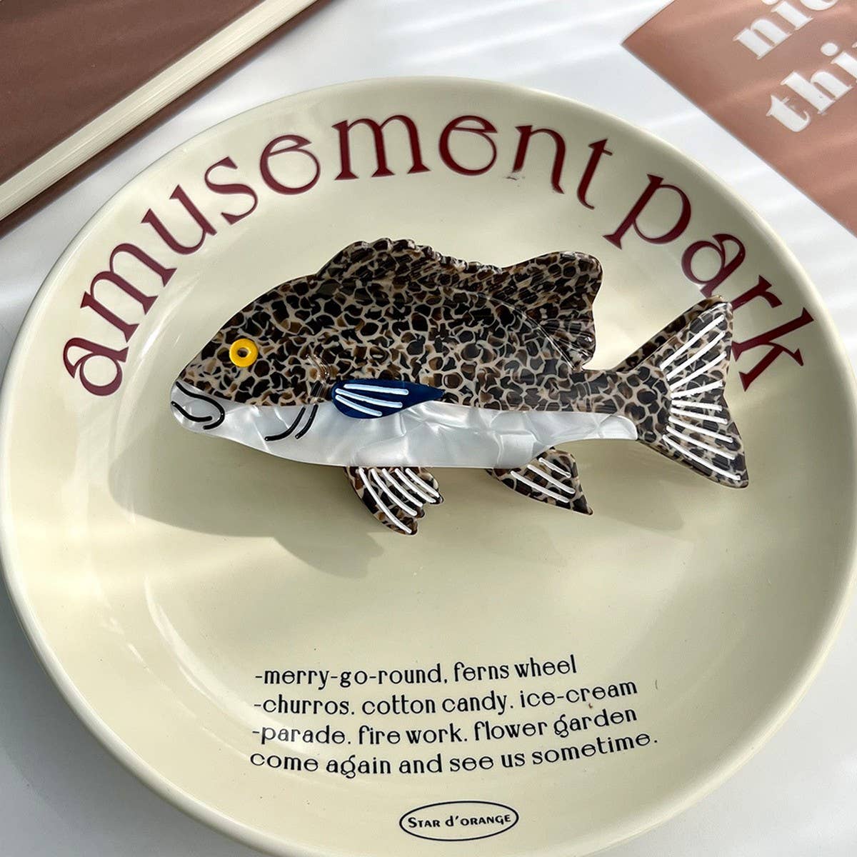 GROUPER FISH HAIR CLAW OCEAN STYLE ACETATE CLIP_CWAHA5789