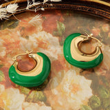 REAL GOLD ELECTROPLATED GLUE EARRINGS_CWMM3607