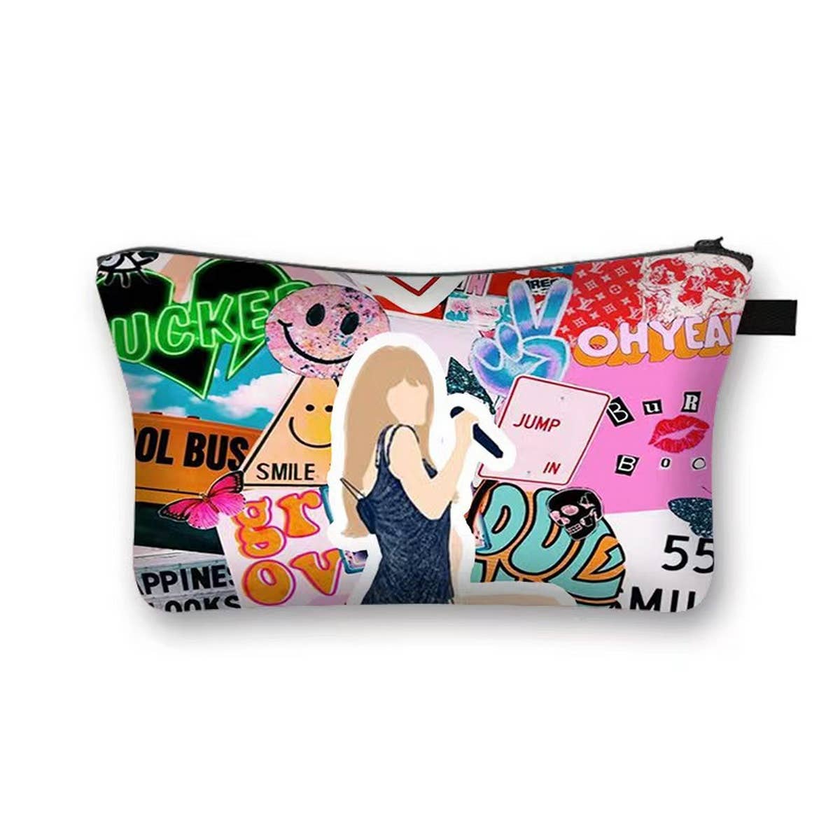 STYLISH PATTERNED WATERPROOF LINEN COSMETIC BAG_CWAB2257