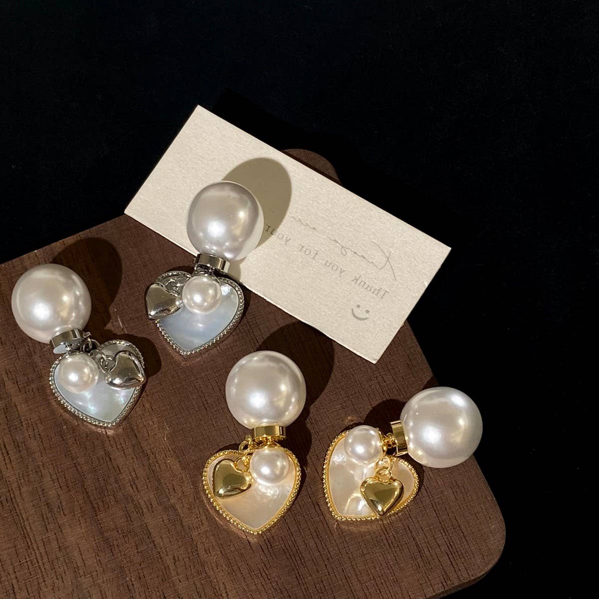 Valentines Day Heart Pearl High Design Earrings