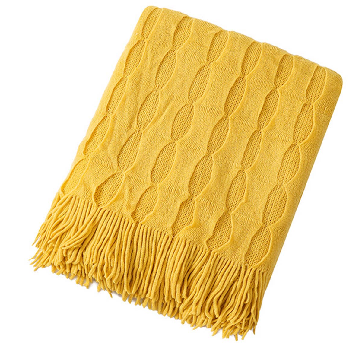 KNITTED THIN TASSEL SOFA BLANKET BED END BLANKET_CWMM0222