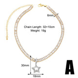 GOLD PLATED STAR SHAPED LOVE PENDANT NECKLACE_CWAJE0902