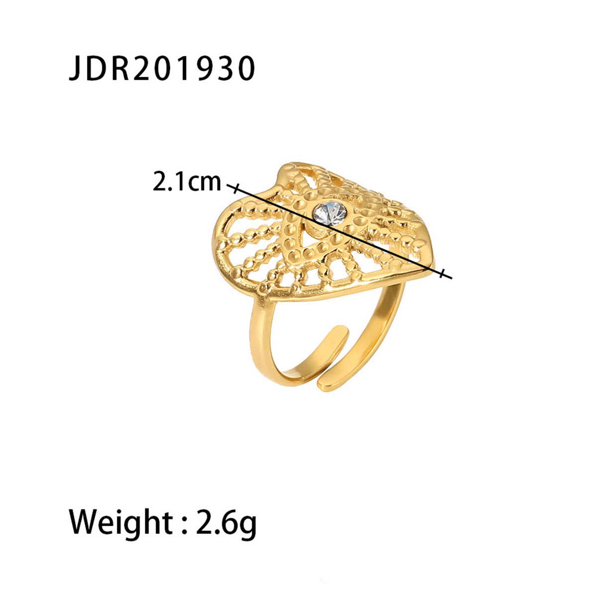 GOLD STAINLESS STEEL INLAID NATURAL STONE RINGS_CWAJE0611