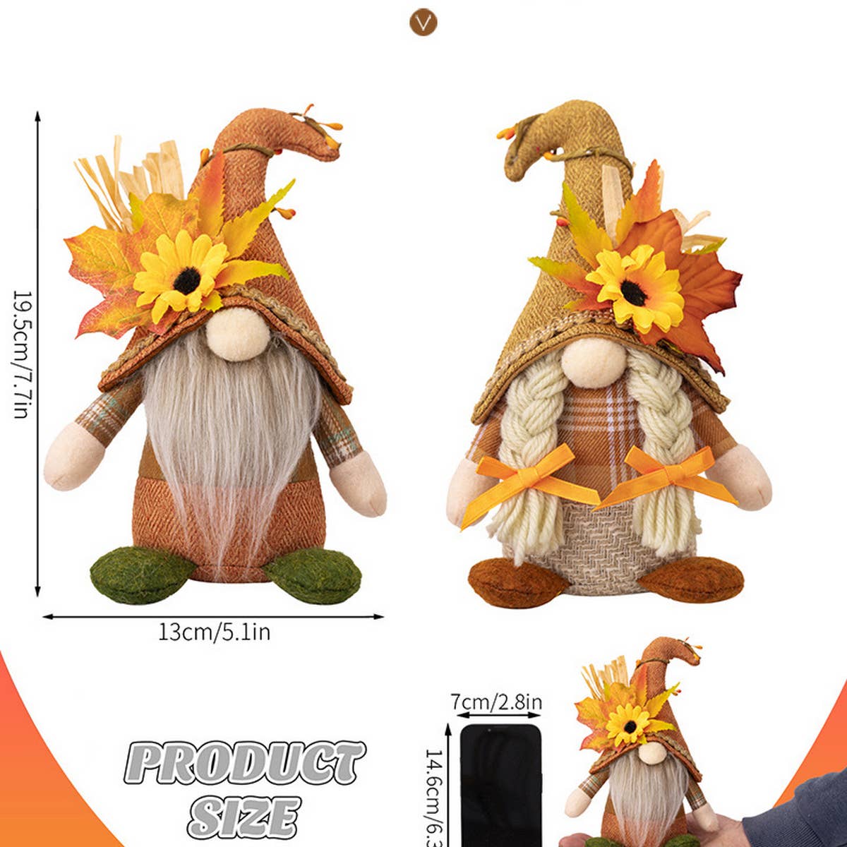 THANKSGIVING FACELESS DOLL DWARF ORNAMENTS_CWMM1755