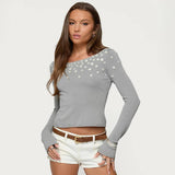 Solid-Color Round-Neck Button-Decorated T-Shirt