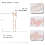 BUTTERFLY ACETATE HAIRPIN U SHAPED PEARL HAIRPIN_CWAHA4207
