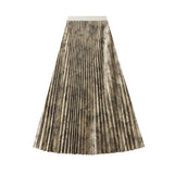CHINESE STYLE PRINTED PLEATED SKIRT LONG SKIRT_CWBMS0313