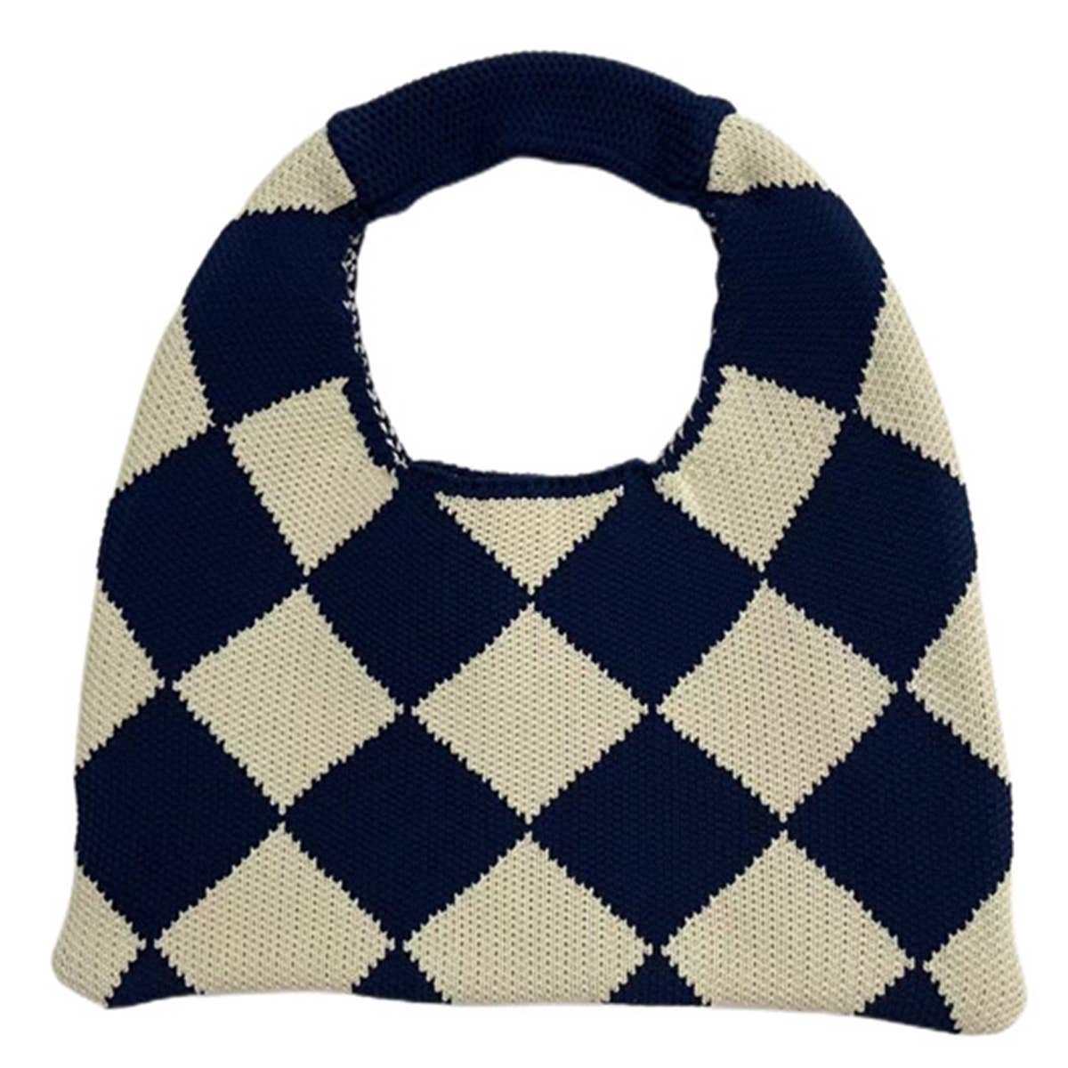 Women Casual Plaid Knitted Clutch Bag_Cwab0855