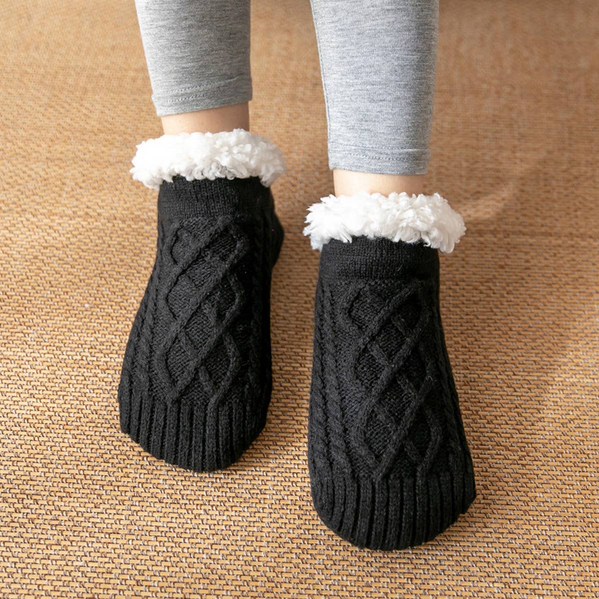 Warm Sleeping Carpet Socks Plush Indoor Slippers_Cwms0704