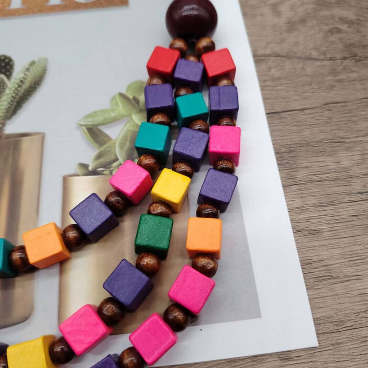 BOHEMIAN COLORFUL WOODEN BEADS NECKLACE_CWMM4849