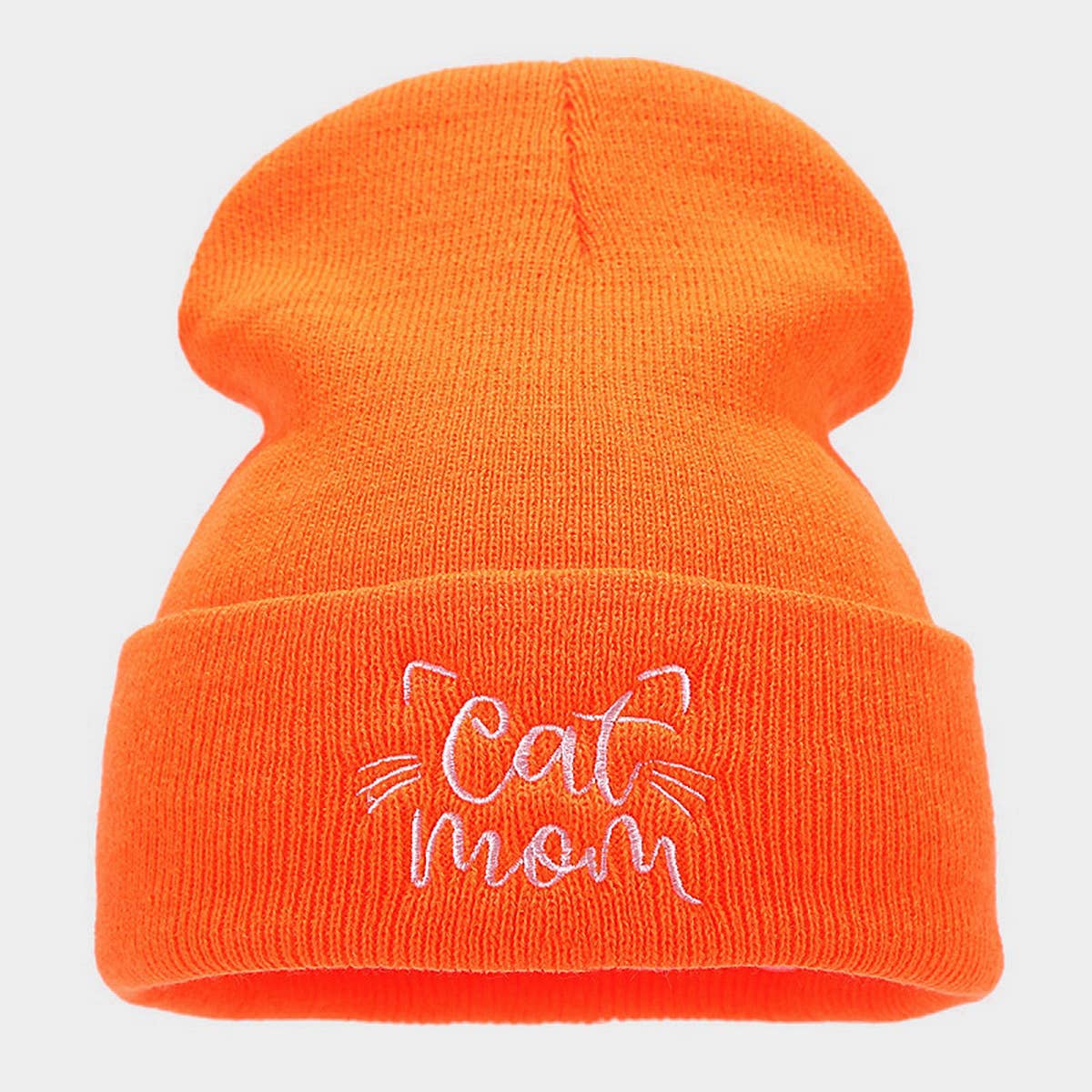 Warm Pile Hat Embroidered Knitted Hat_Cwah1596