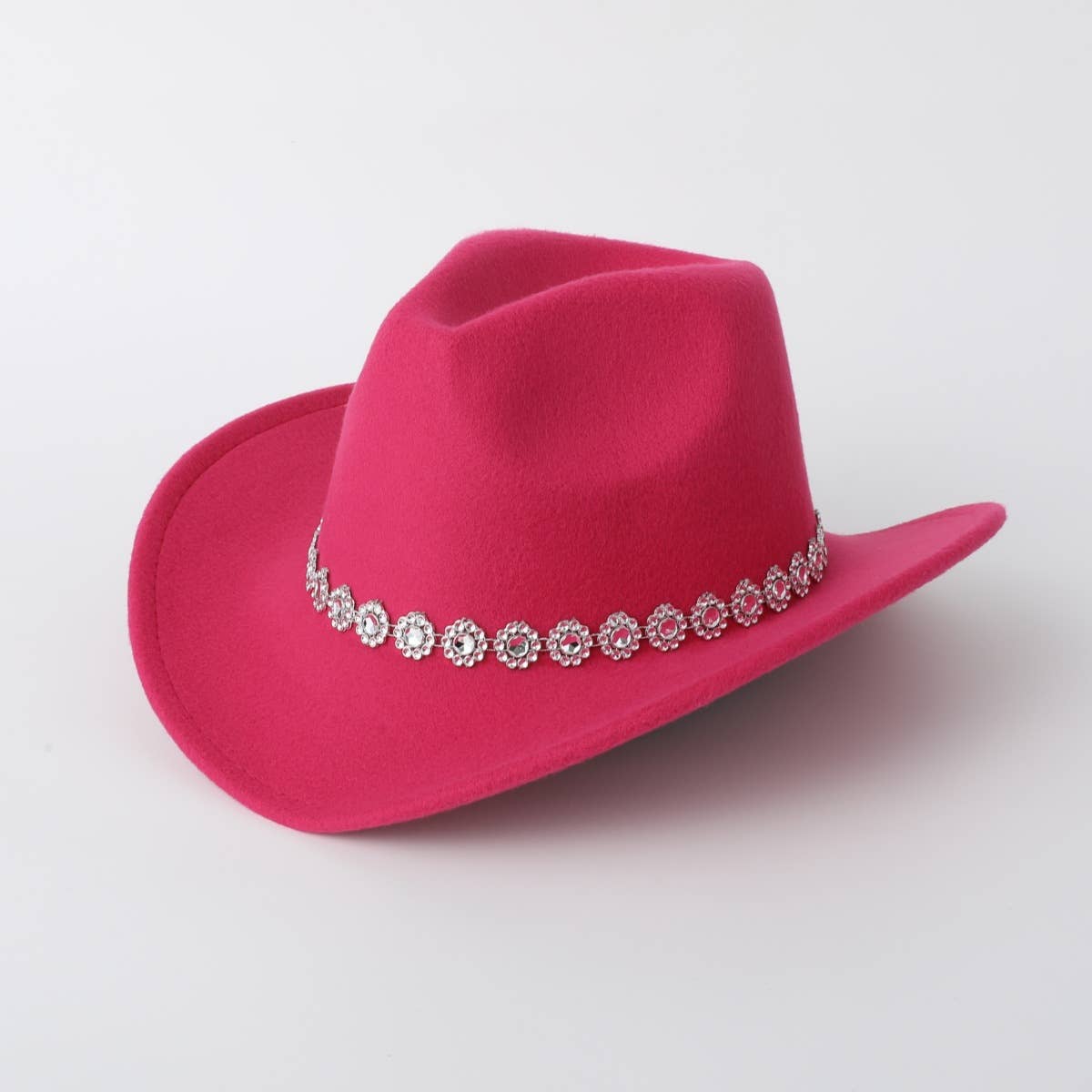 SEQUIN SPIRAL BRIM WESTERN FELT FEDORA HAT_CWAH3634