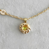 DECEMBER FLOWER ROTATING FLOWER LUCKY NECKLACE_CWMM3886