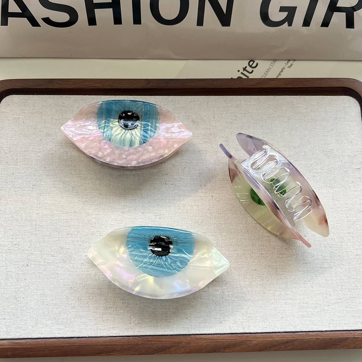Vintage Eye Acetate Hair Claw Simple Chic Clip_cwaha6027