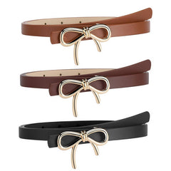 BOW PU LEATHER SKINNY BELT ELEGANT WAIST CINCHER_CWABE0616