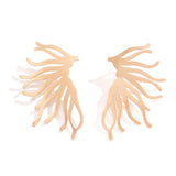 PUNK STYLE MINIMALIST FAN SHAPED BURR EARRINGS_CWAJE1154