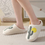 CACTUS PATTERN WARM COTTON SLIPPERS_CWSHS0285