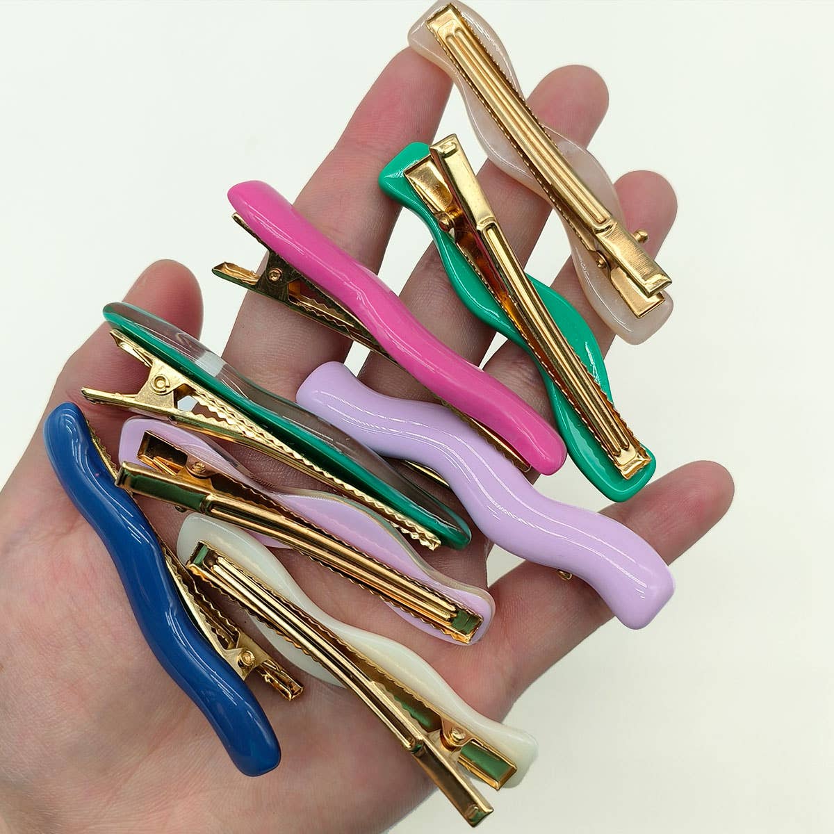 CANDY COLOR ACRYLIC WAVE HAIR CLIP SIDE BANG PIN_CWAHA1289