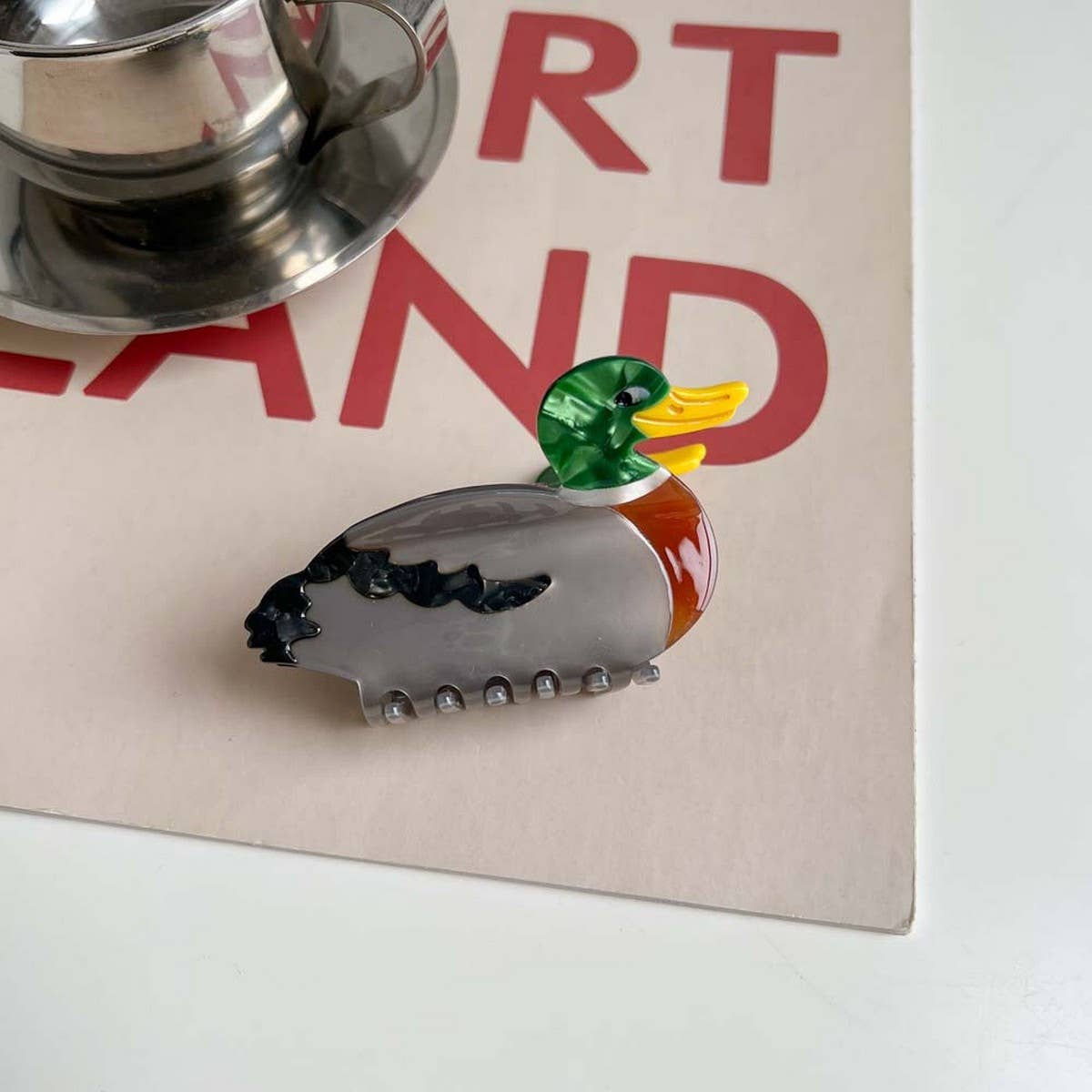 Bird Hair Claw Cetate Swan Peacock & Swallow Clip_Cwaha5763