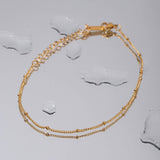 18K GOLD BEADED CHAIN ANKLET NON TARNISH_CWAJE4630